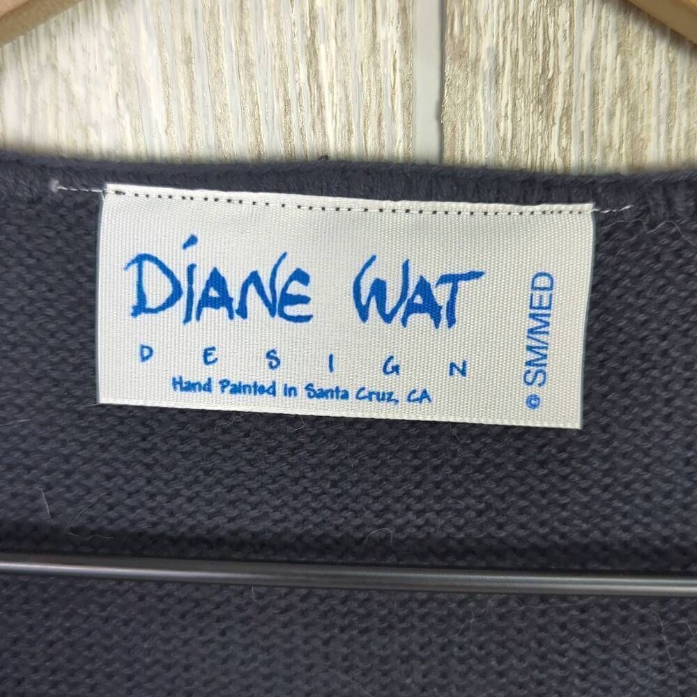 Diane Wat Design Womens S/M Grannycore Handpainted Sweater Horse Theme Buttons - Picture 7 of 8